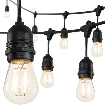 Indoor/Outdoor 48 ft. Rustic Industrial LED S14 Edison Bulb String Lights - JONATHAN Y